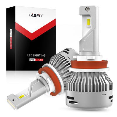 Lasfit H1 LED Headlight Bulbs, H1 High/Low Beam/Fog Light Bulbs- 50W 5000LM  6000K, White 2Pcs-Buy One Get 194 LEDs FREE 
