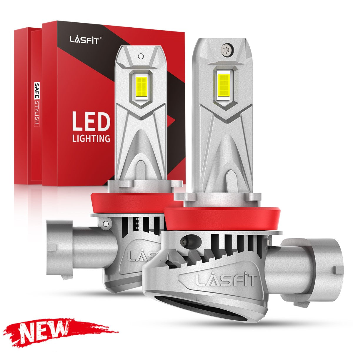 Lasfit H11 LED Bulbs 60W 6000LM 6000K Super Bright White All-In-One Design Lights | LCair Series