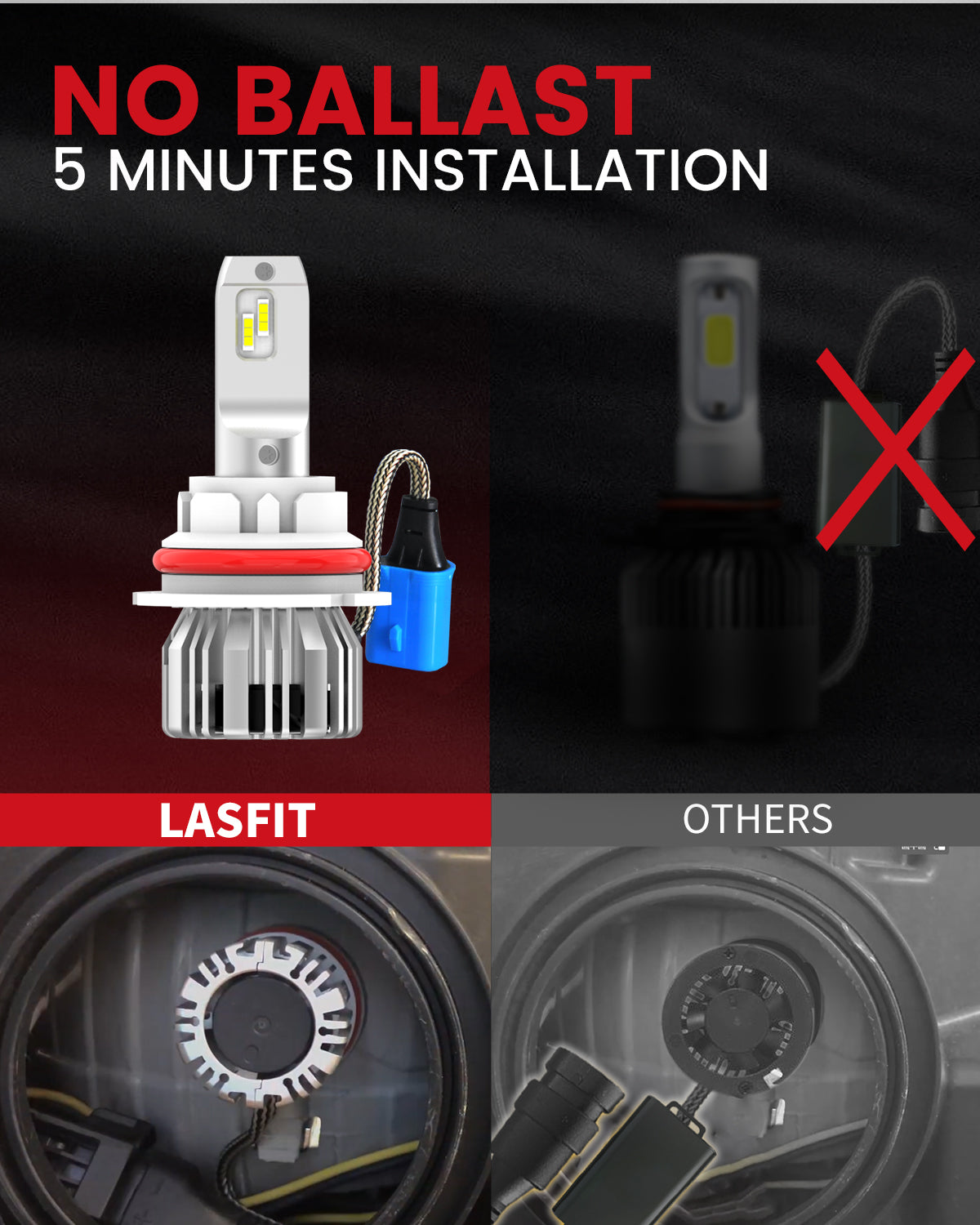 50W 9007 HB5 LC Plus Series | 5,000LM 6000K LED Bulbs