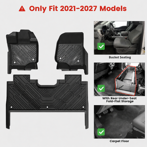 Fit for 2015-2027 Ford F-150 & 22-26 Lightning Models Floor Mats, Fit Carpet Floor