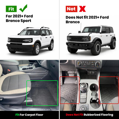 Fit for 2021-2026 Ford Bronco Sport Custom Floor Mats & Cargo Mat, Fit Carpet Floor Only