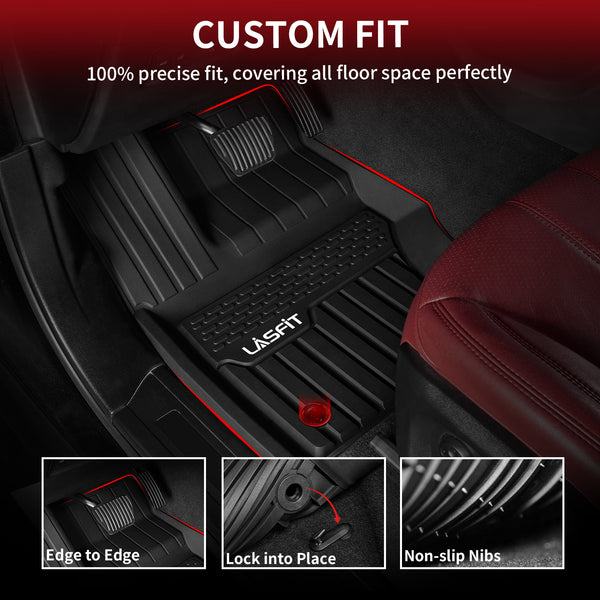 OMAC TPE All-Weather Floor Mats For Land Rover Range Rover Sport 2014-2022 - 4pc Black