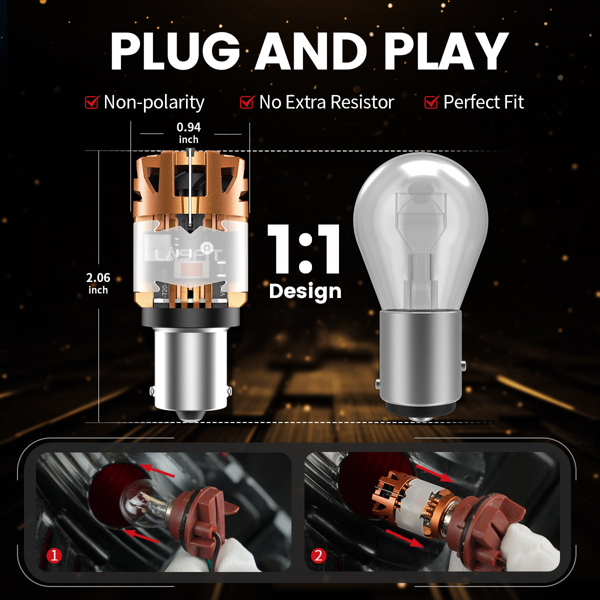 Lasfit 1156 led bulbs plug and play