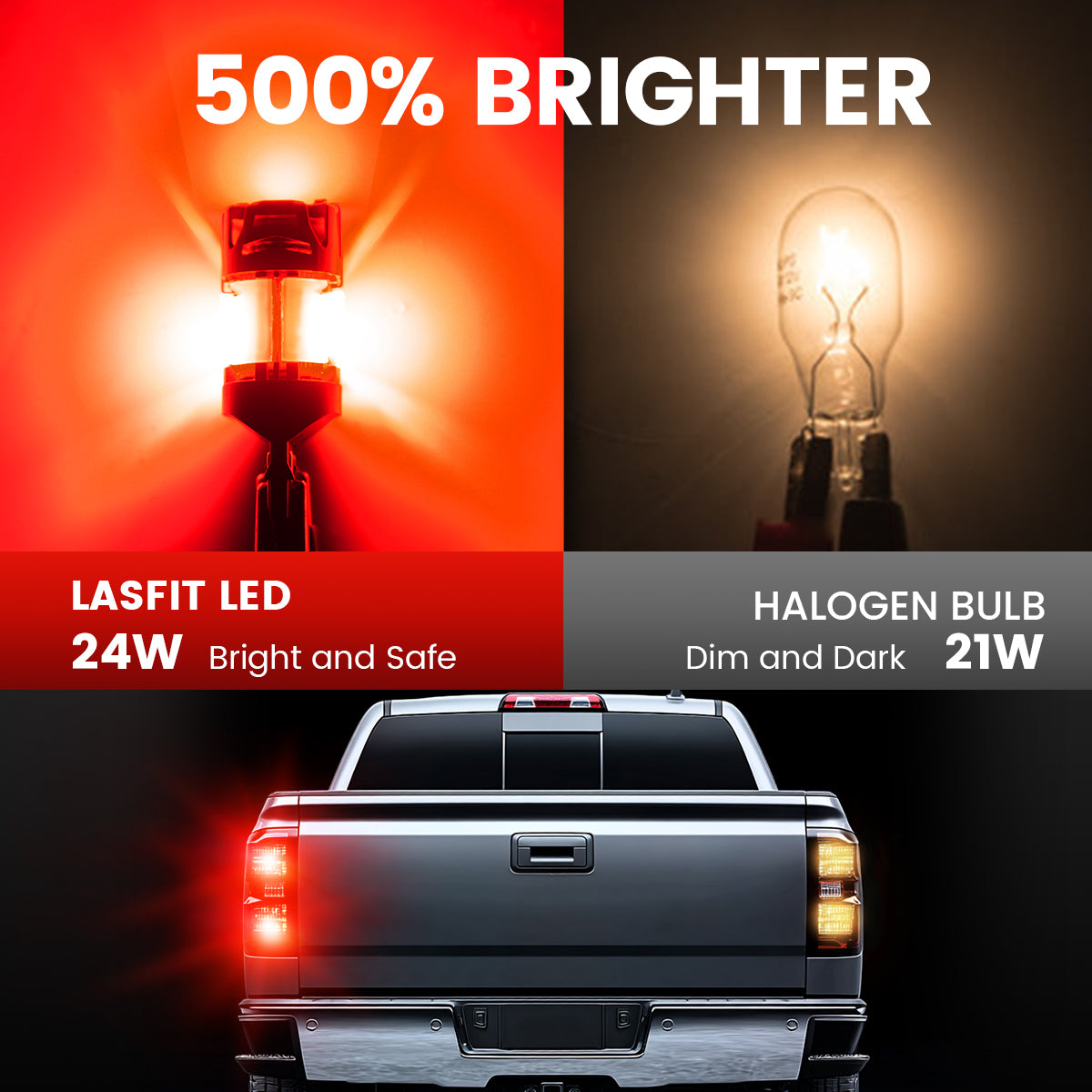 Lasfit 3157 led bulbs 500% brighter