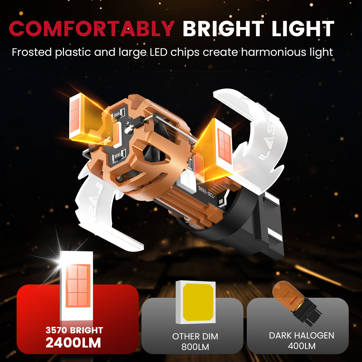Lasfit 4257 led rear turn signal/brake/tail light comfortable bright light