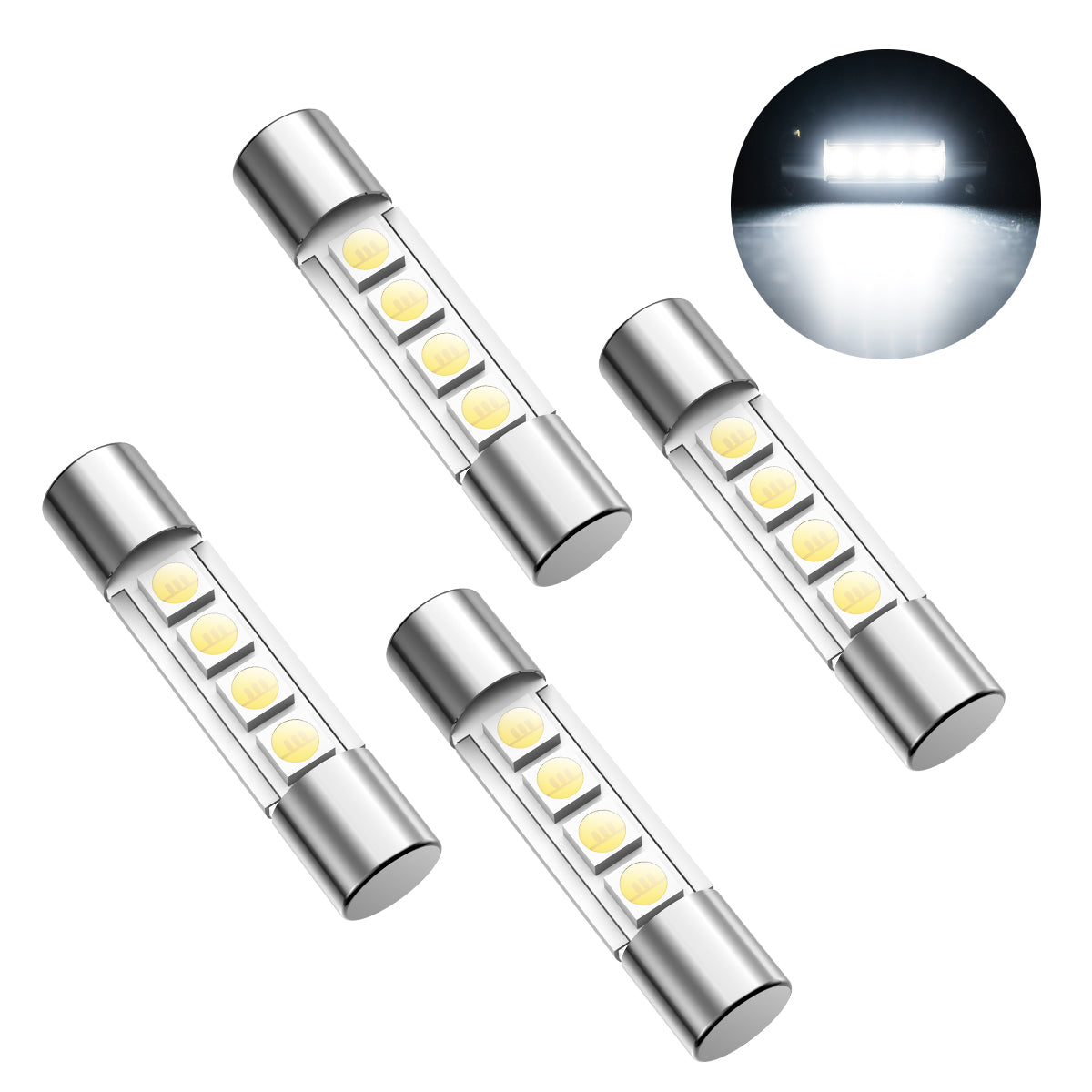 6614F 6614 LED Vanity Mirror Sun Visor Light Bulb, 4 Bulbs