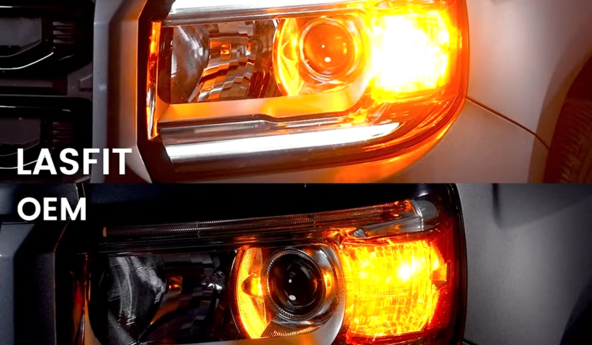 Lasfit 7443 LED front turn signal lights Bulbs on 2021 GMC Canyon