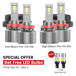 Fit for 2020-2026 Chevrolet Silverado HD 2500 3500 Custom H11 H9 LED Bulbs with Dust Cover | Pro-DC Series