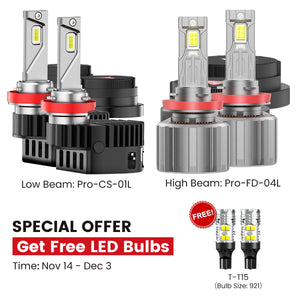 Fit for 2020-2026 Chevrolet Silverado HD 2500 3500 Custom H11 H9 LED Bulbs with Dust Cover | Pro-DC Series