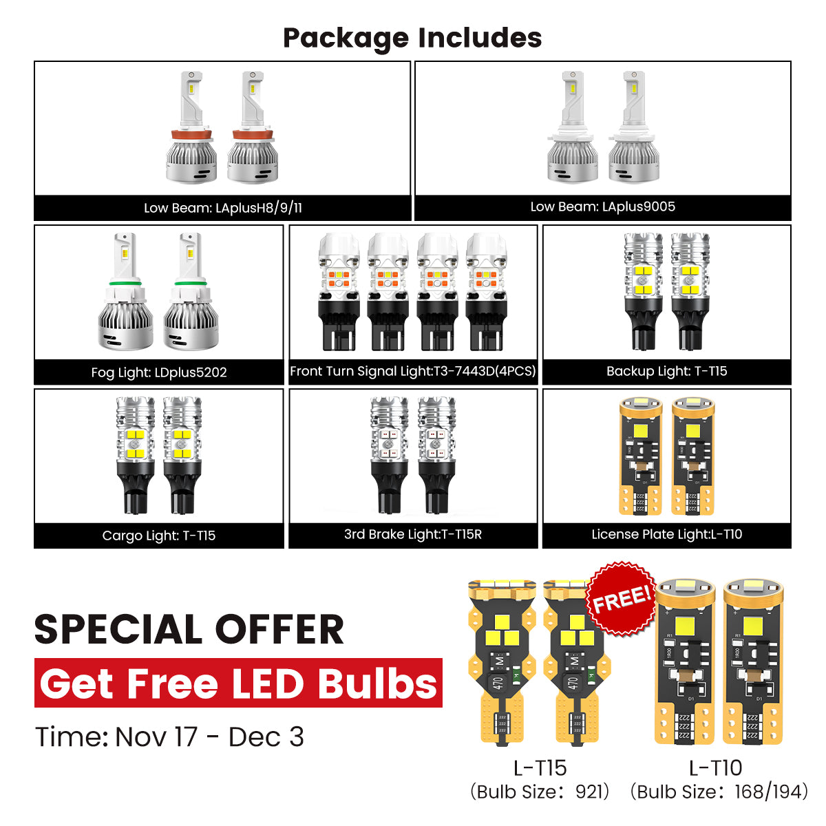 Fit for 2015-2019 Chevrolet Silverado 2500 3500 LED Bulbs Upgrade | Tested and Verified