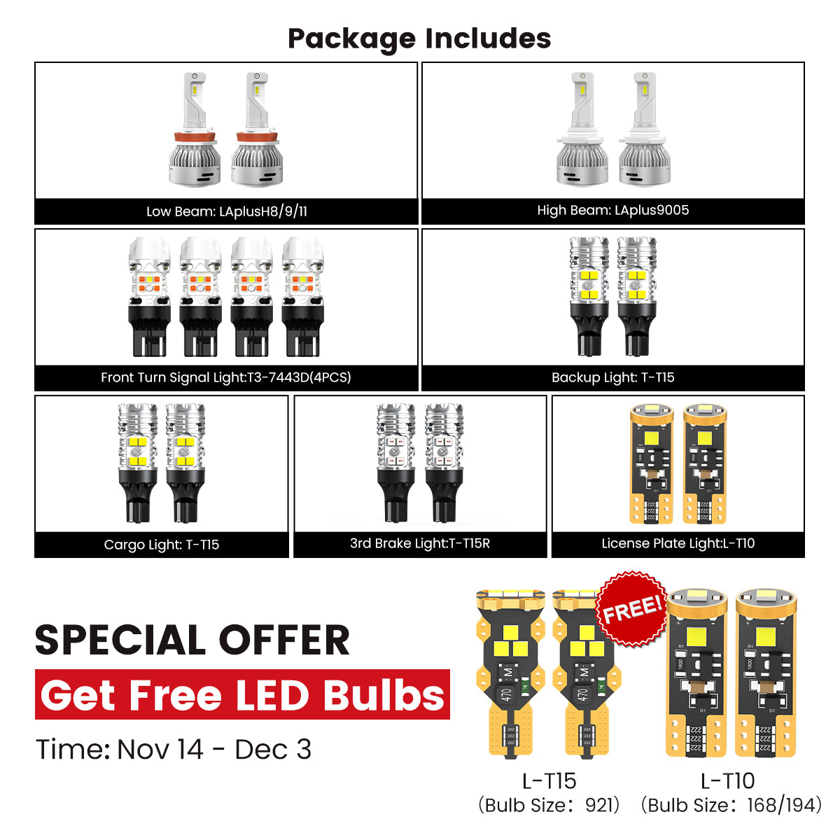 Fit for 2015-2019 Chevrolet Silverado 2500 3500 LED Bulbs Upgrade | Tested and Verified