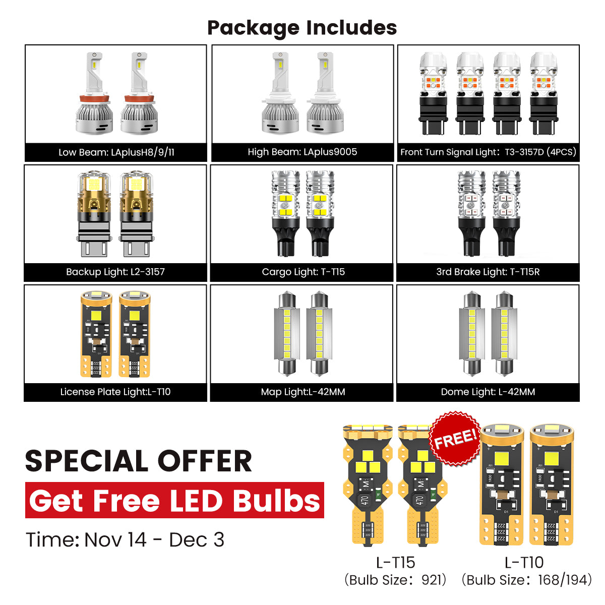 Fit for 2007-2013 Chevrolet Silverado 1500 LED Bulbs Upgrade | Tested and Verified