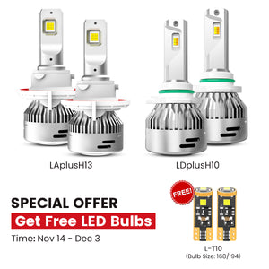 60W H13 H10 LA LD Plus Series Combo Pack | 6,000LM LED Bulbs