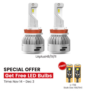60W H11 H8 H9 LA Plus Series | 6,000LM 6000K LED Bulbs