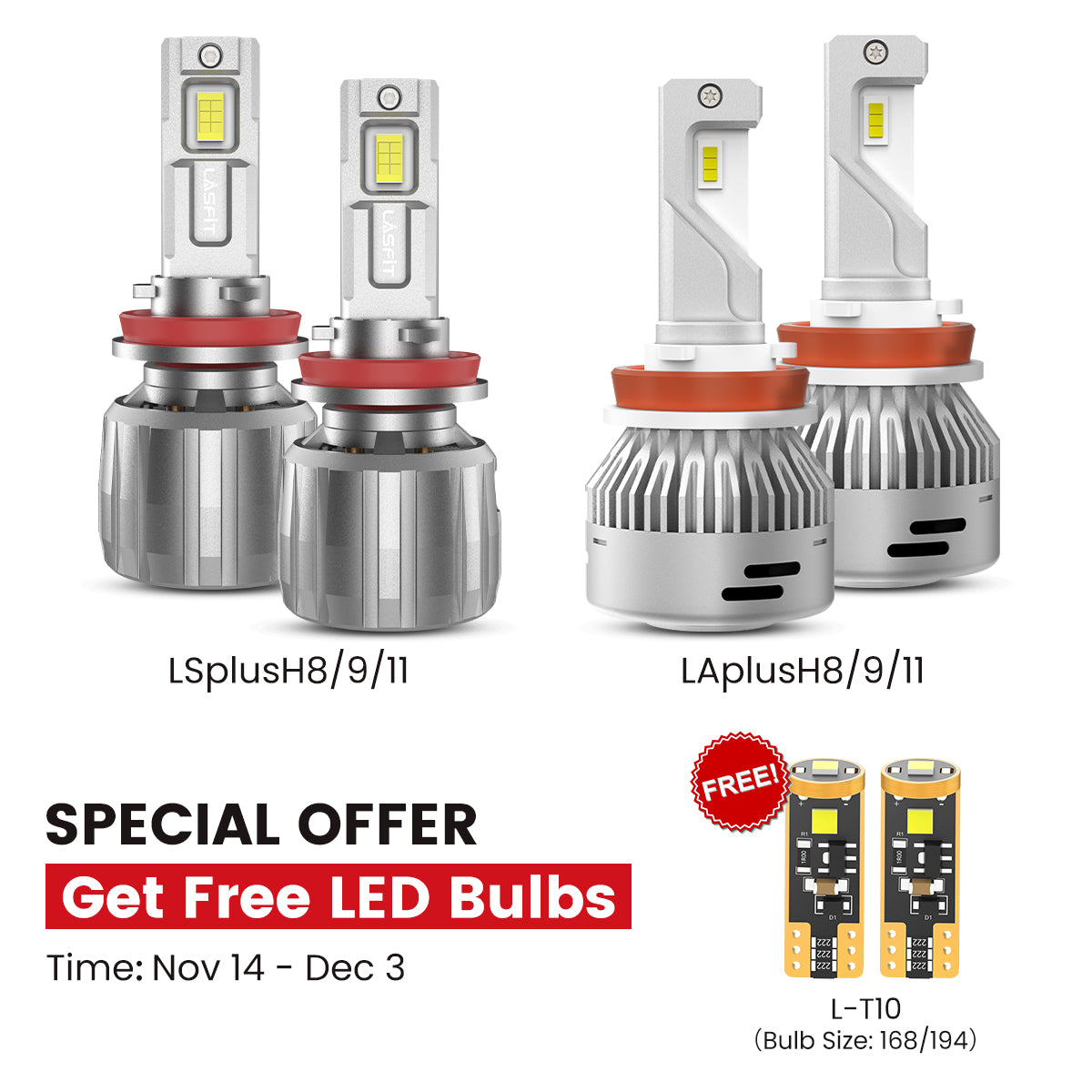 130W/60W H11 LS LA Plus Series Combo Pack | 13,000LM/6,000LM 6000K LED Bulbs