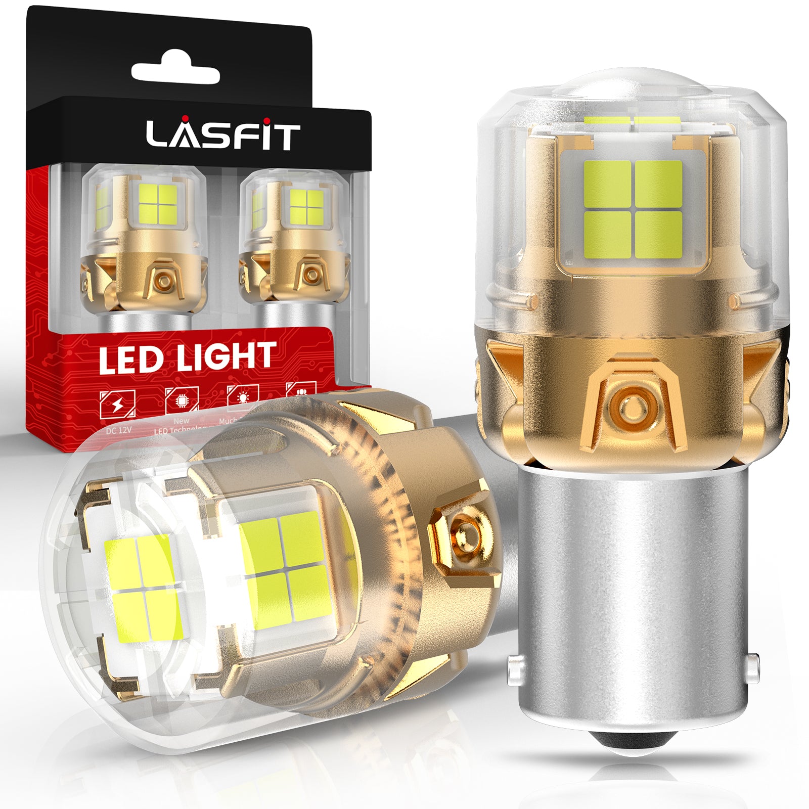 LASFIT 1156 7506 1141 LED Reverse Backup Parking Light Bulb | White