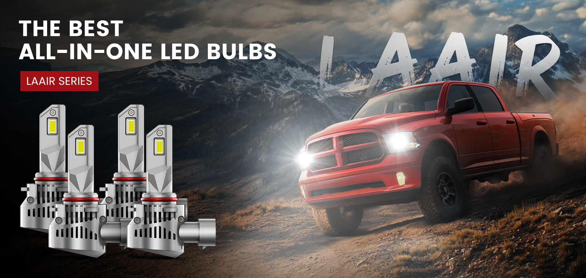 Lasfit LAair 9006 9005 LED headlight low beam bulbs and high beam bulbs