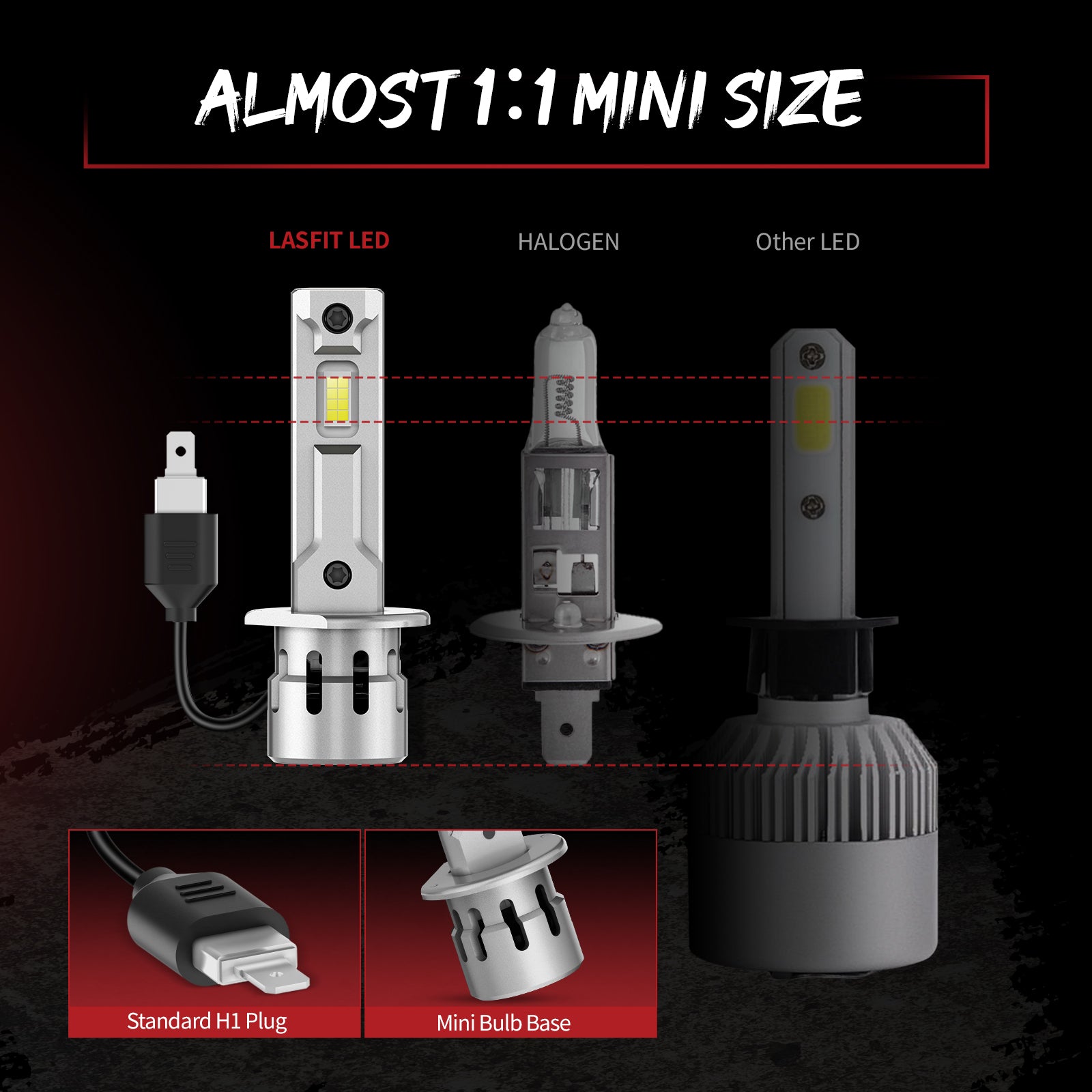 60W H1 LA Air Series 6 000LM 6000K LED Bulbs
