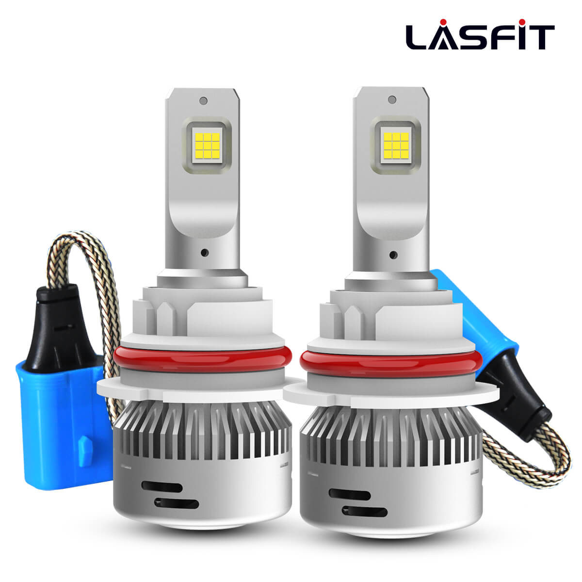 Lasfit 9005 HB3 LED Headlight Bulbs Amplified Flux Beam Internal Driver 60W 6000LM 6000k 2 Bulbs Size 9005 hb3