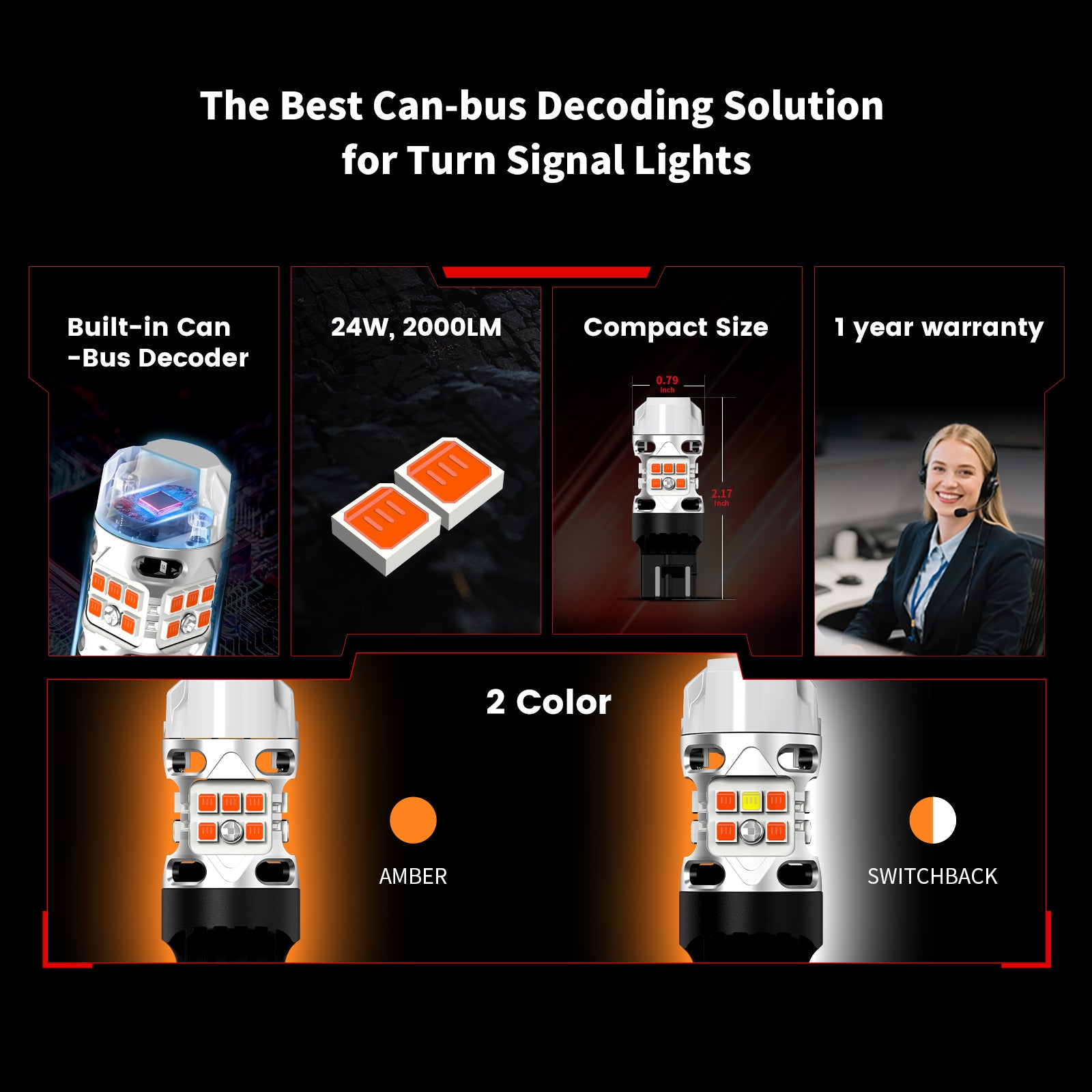 key features of T3 led turn signal bulbs