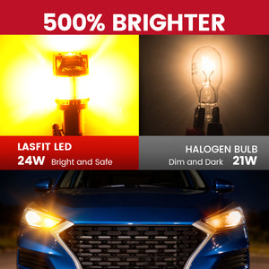 Lasfit amber 1157 led bulbs 500% brighter