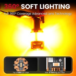 Lasfit amber 1157 led bulbs soft lighting