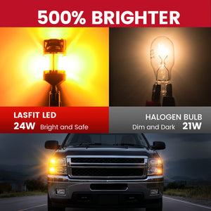 Lasfit amber 3157 led bulbs 500% brighter