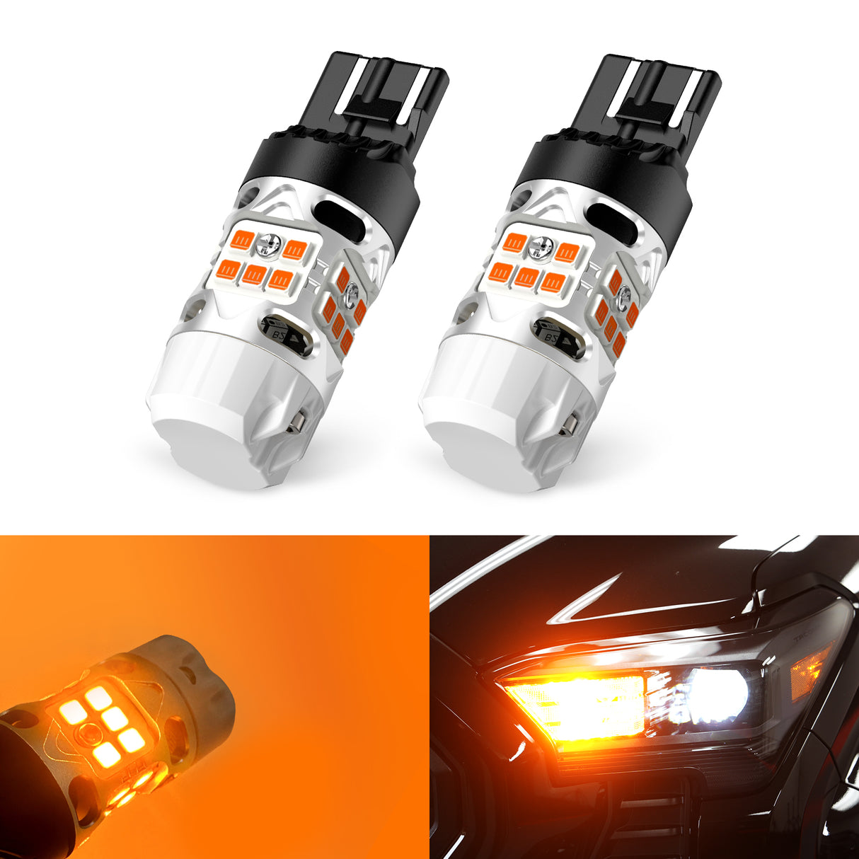 Lasfit amber 7443 led front turn signal lights for 2024-2025 Toyota Tacoma