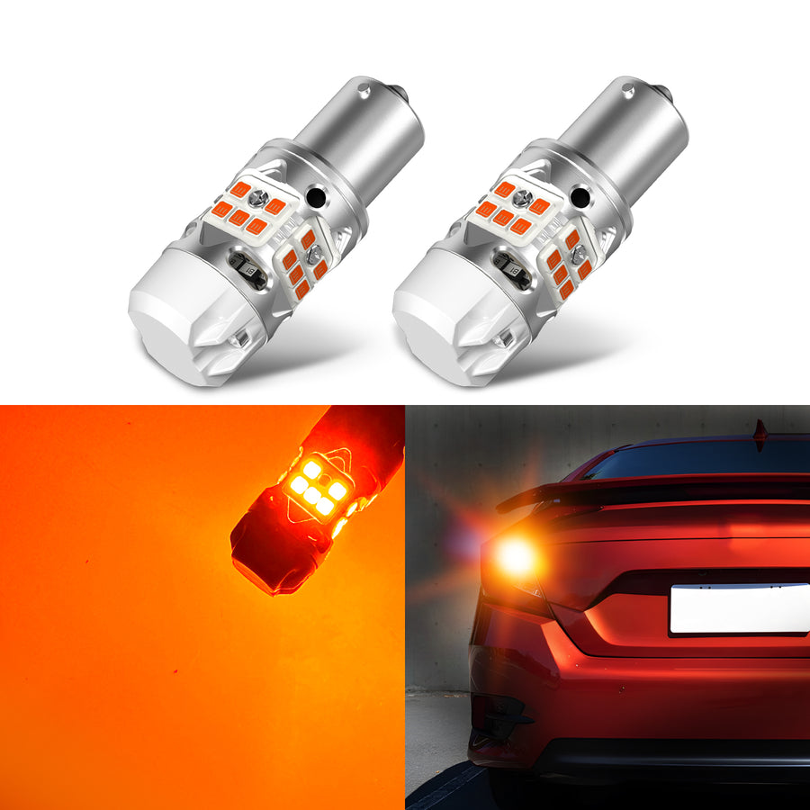 BAU15S PY21W CANBUS Anti Hyper Flash LED Turn Signal Lights | Amber ...
