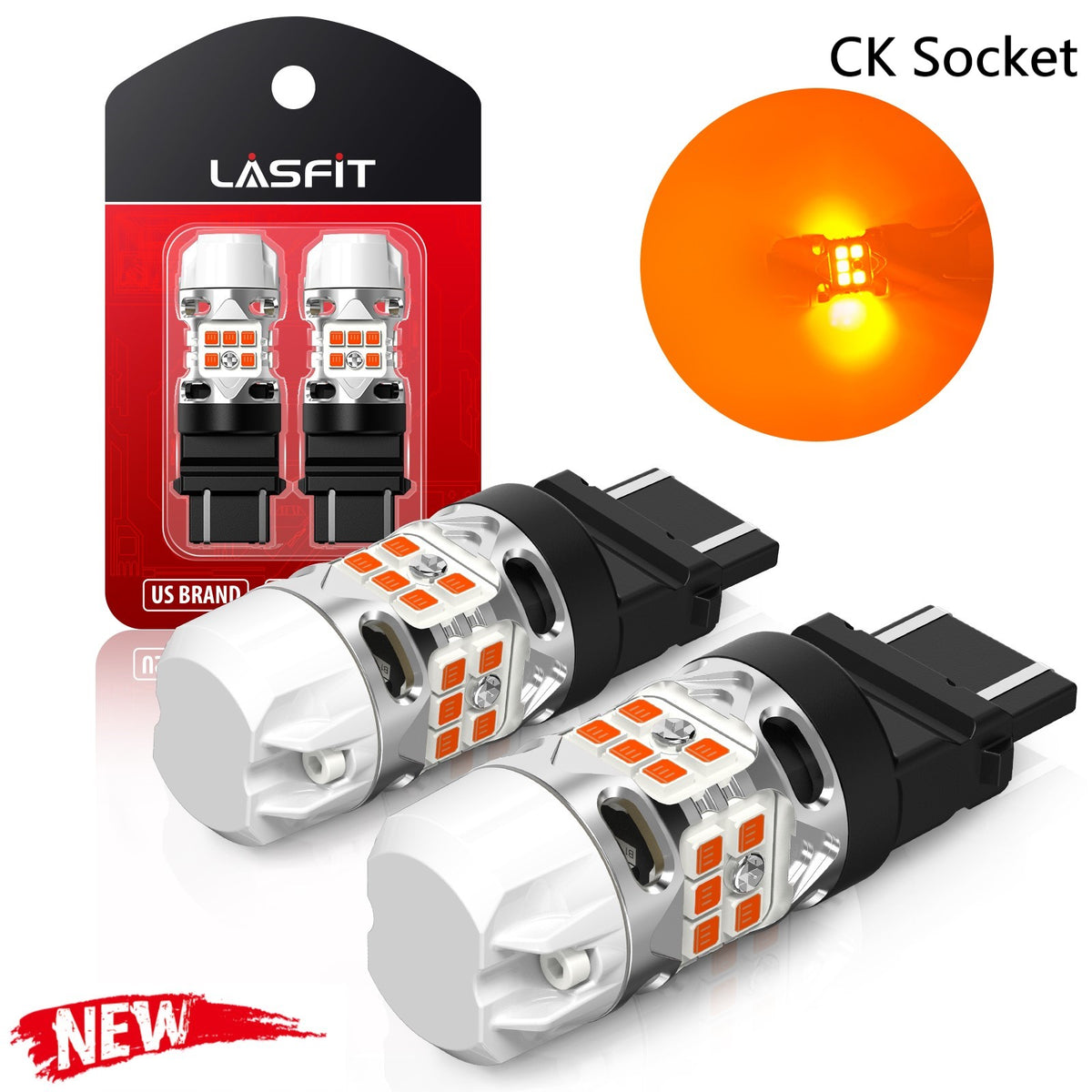 3157 4157 LED Turn Signal Bulbs CanBus-Ready Amber CK Socket | T3 Seri ...