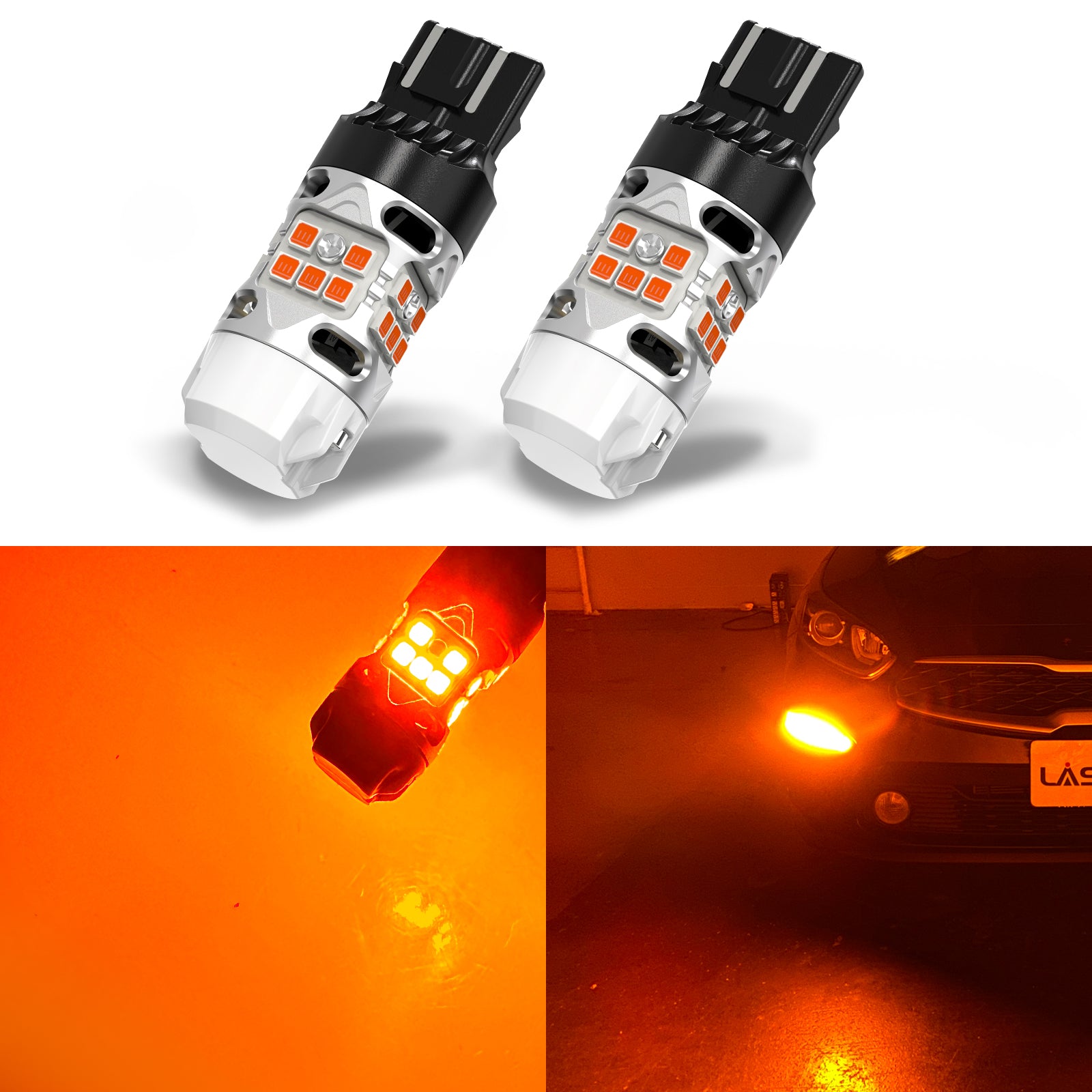 7440 7443 LED Turn Signal Bulbs CanBus-Ready Amber CK Socket | T3 Seri