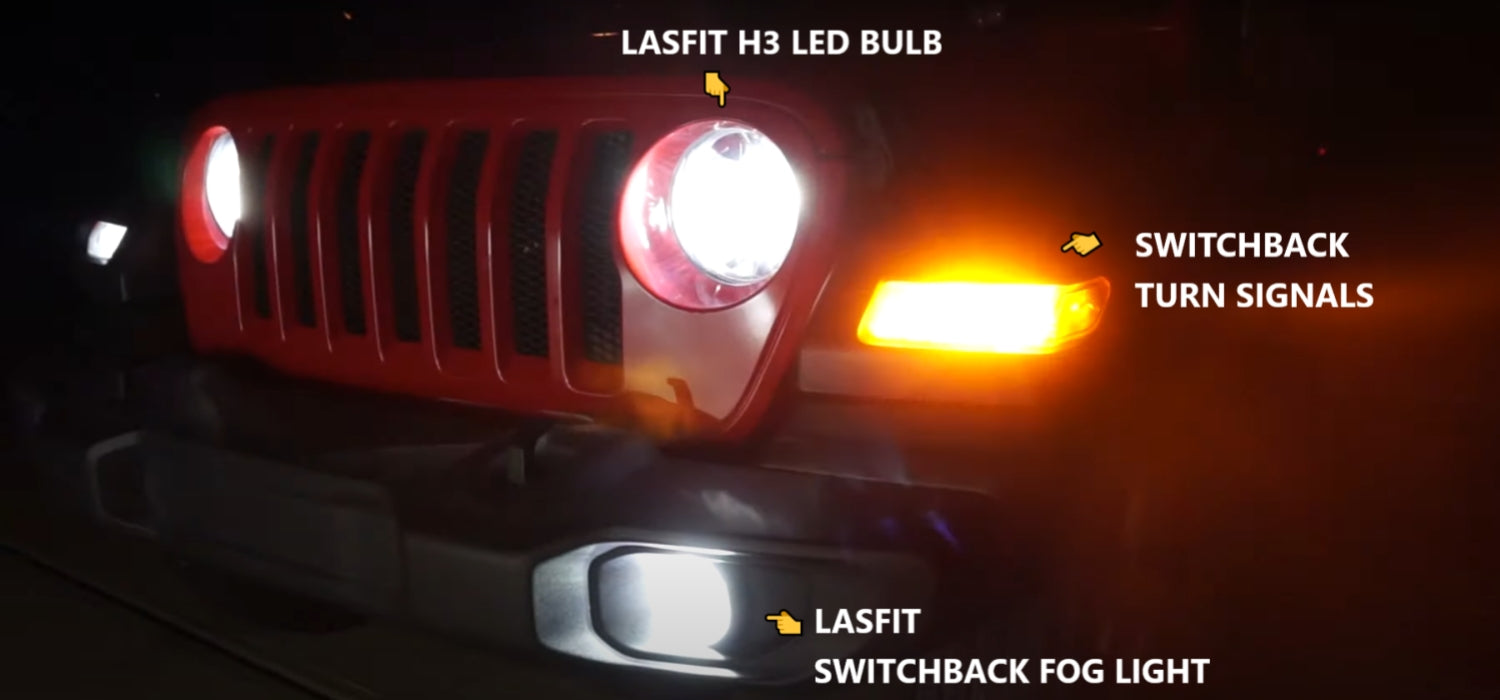 Lasfit combo package bright led lights for 2018-2025 Jeep Wrangler