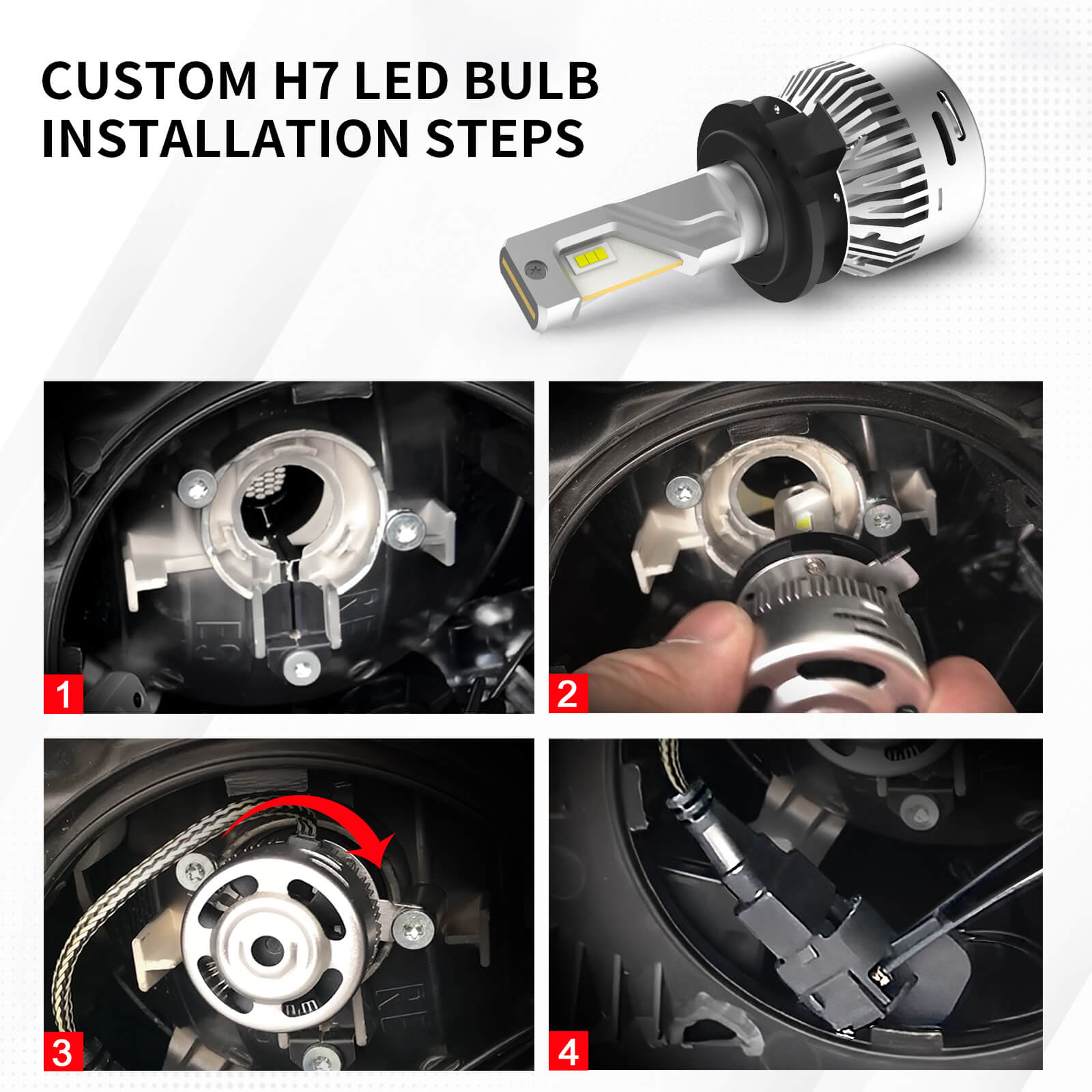 Lasfit custom-made H7 led bulbs