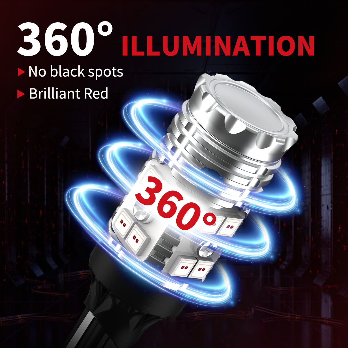 921 912 CANBUS Red LED Third Brake Light Bulb - Upgraded Version, 2 Bulbs