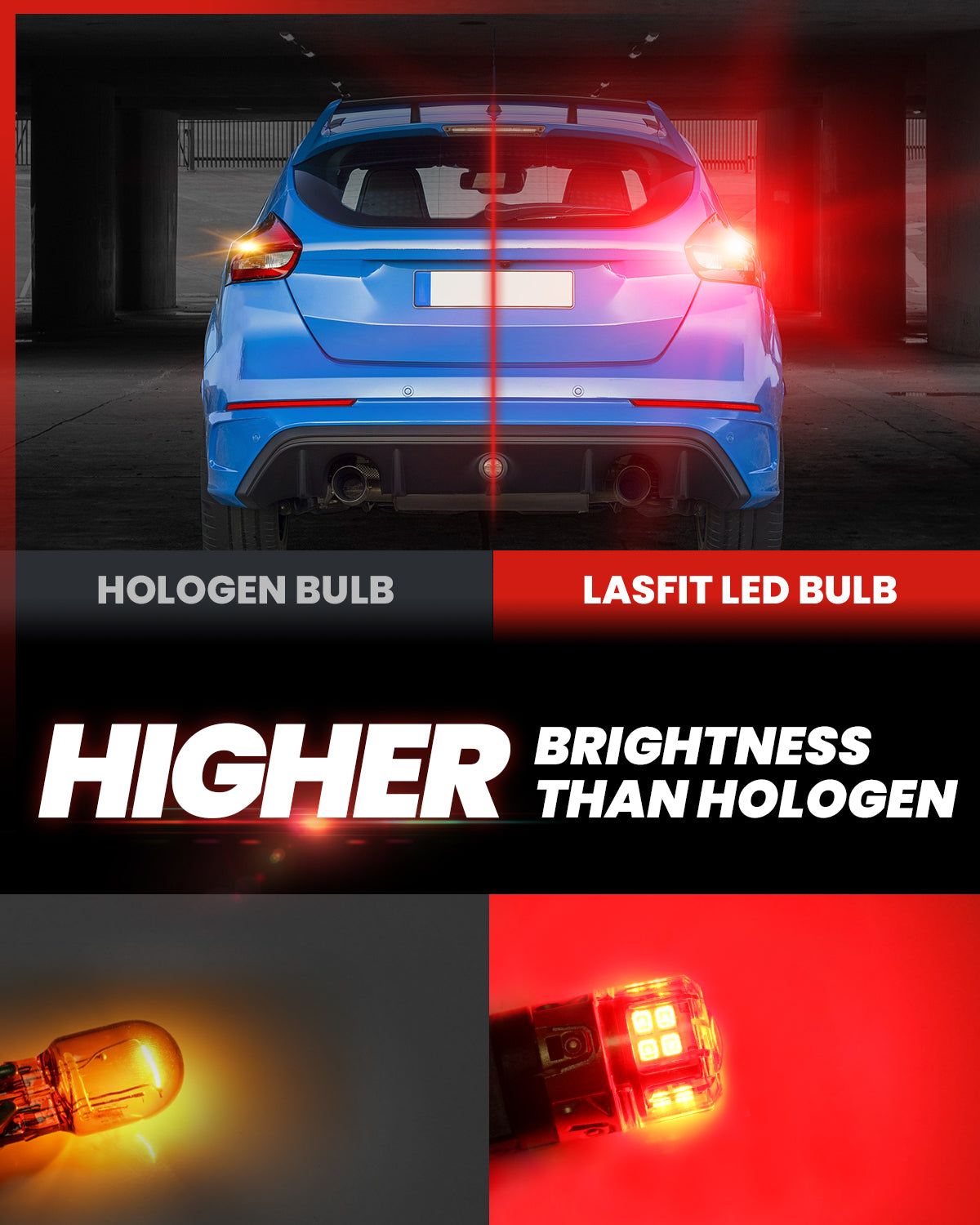 3157 3156 3057 4157 LED Brake Tail Stop Parking Light Bulb Brilliant Red Don t Work for Trucks 2 Bulbs Upgraded L2 Series