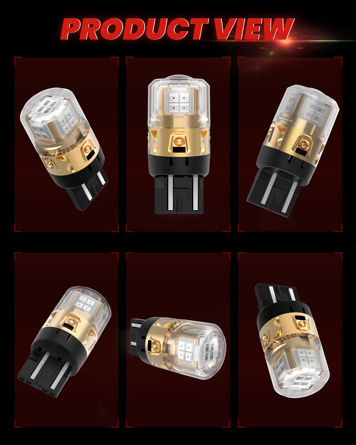 LASFIT 7443 7440 7444 LED Brake Tail Stop Parking Light Bulb | Red