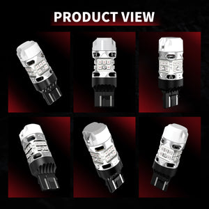 red T3-7443 led turn signal bulbs