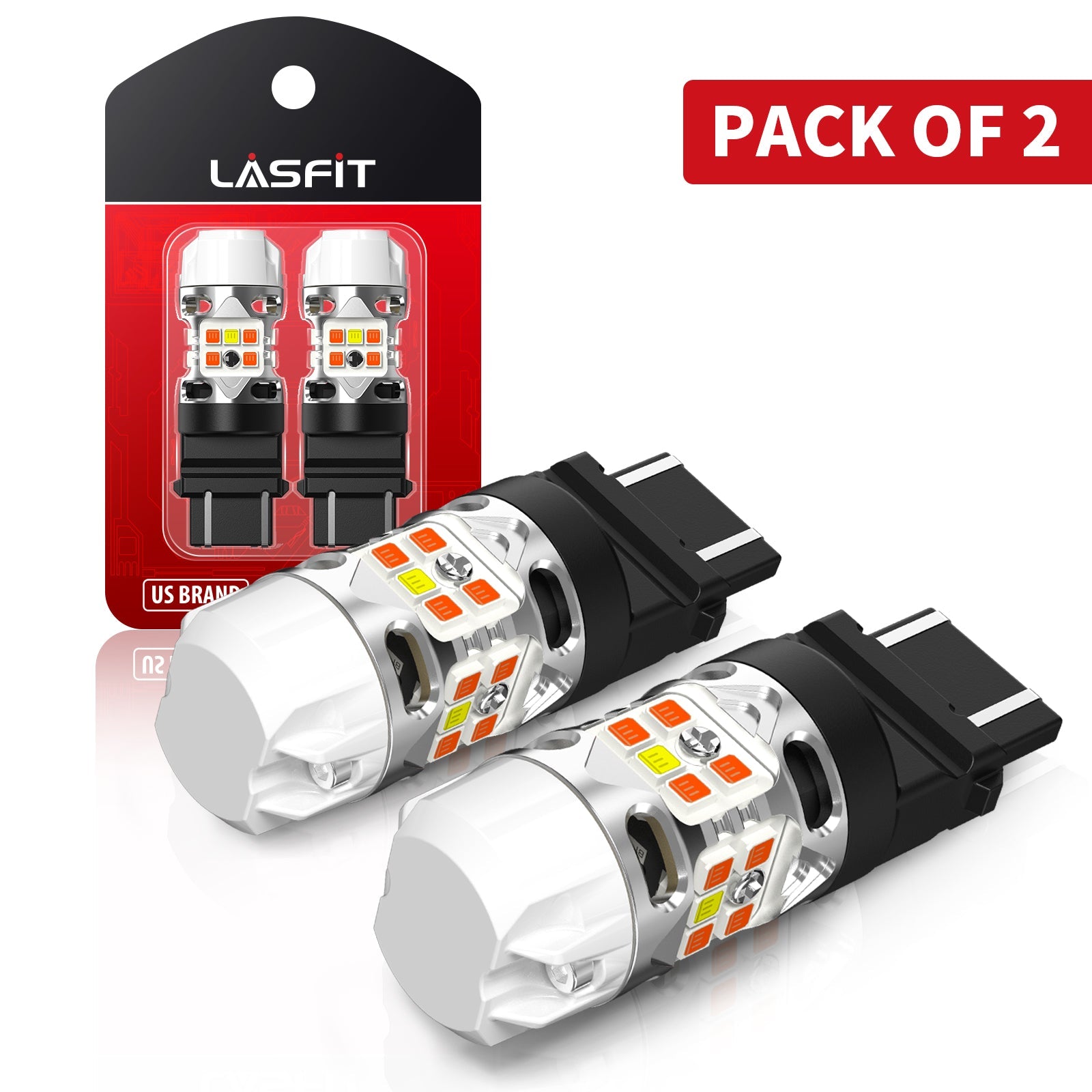 3157 4157 LED Front Turn Signal Bulbs CanBus-Ready Switchback CK Socke
