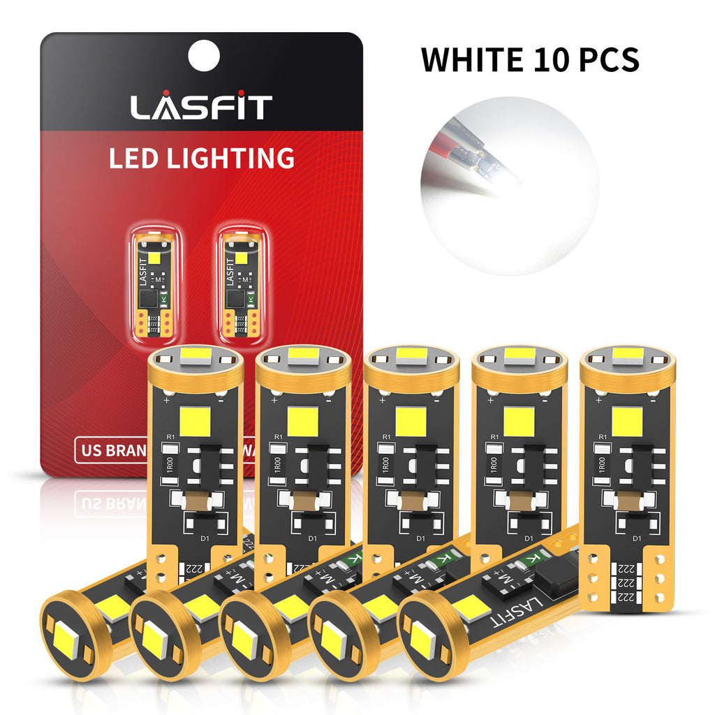 Ruiandsion T10 194 LED-lampen – Canbus, 12V, Geel, 10x 3030 Chips, 2 Stuks