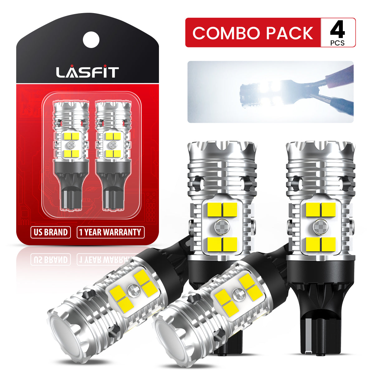 921 912 White LED Bulbs CANBUS Error Free For Reverse Back Up Light
