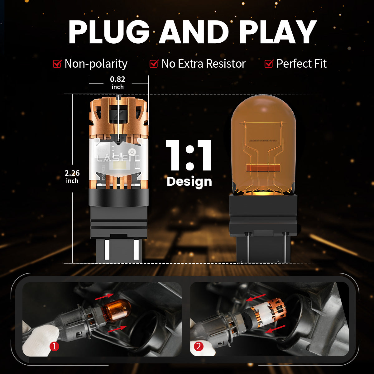Lasfit white WT21W led bulbs plug and play