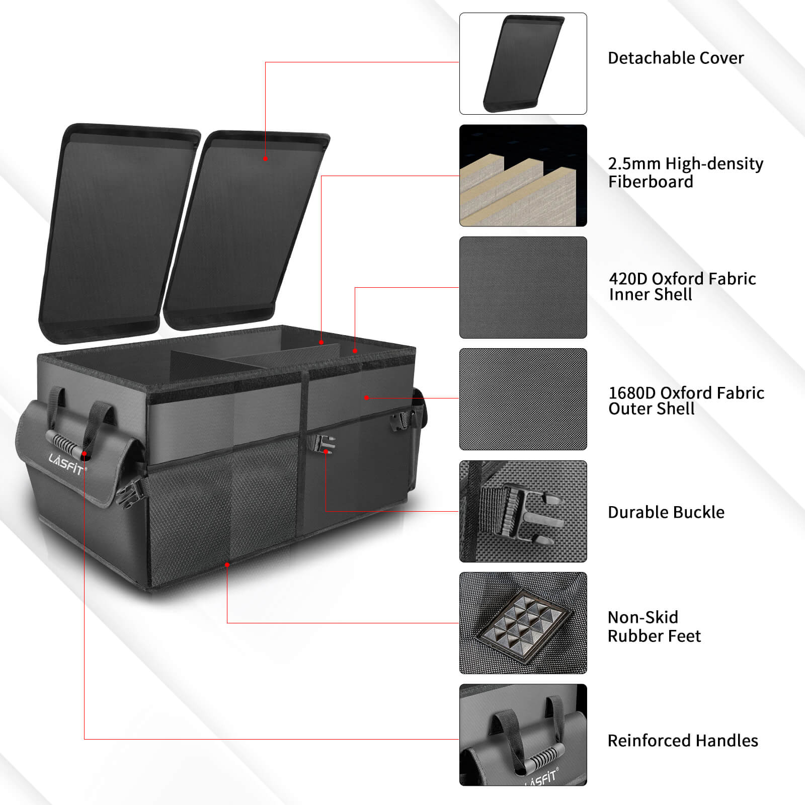 Trunk Organizer Cargo Organizer Car Storage｜Lasfit