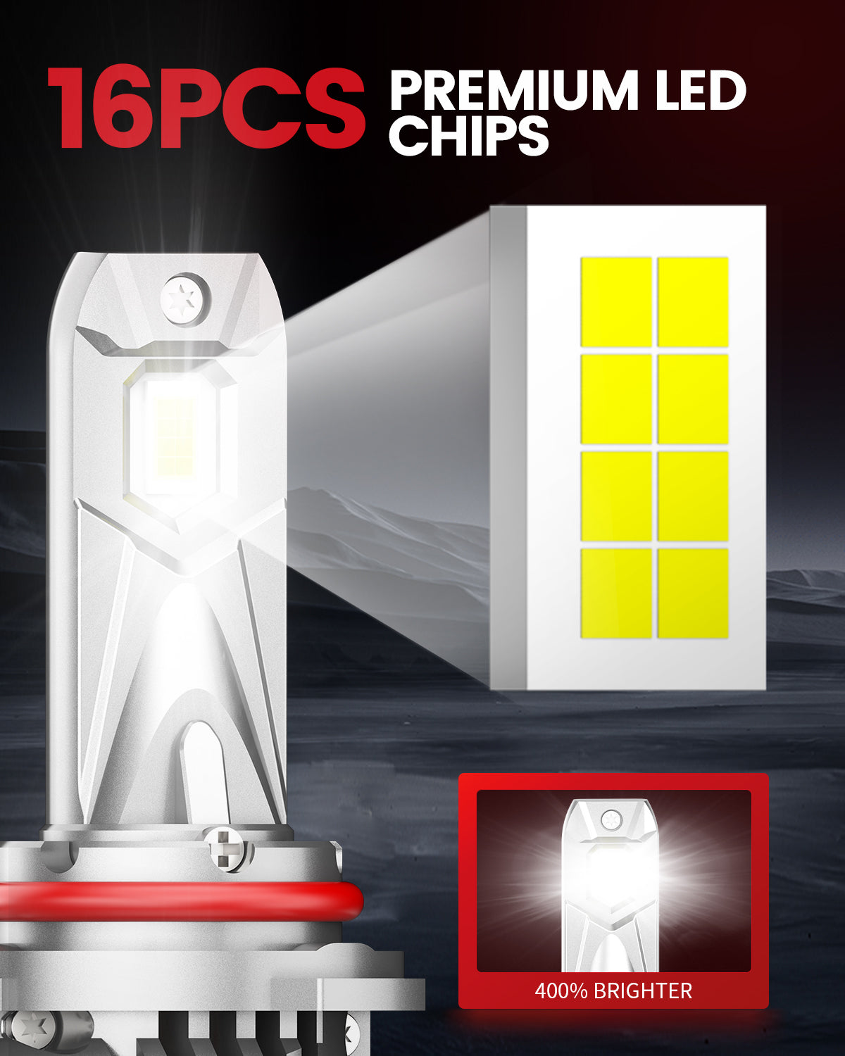 70W H10 9145 9140 9055 LC Air Series | 7,000LM 6000K LED Bulbs