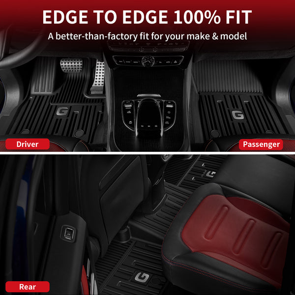 WeatherTech All-Weather Floor Mats For Mercedes GL-Class - Full Set Black Rubber