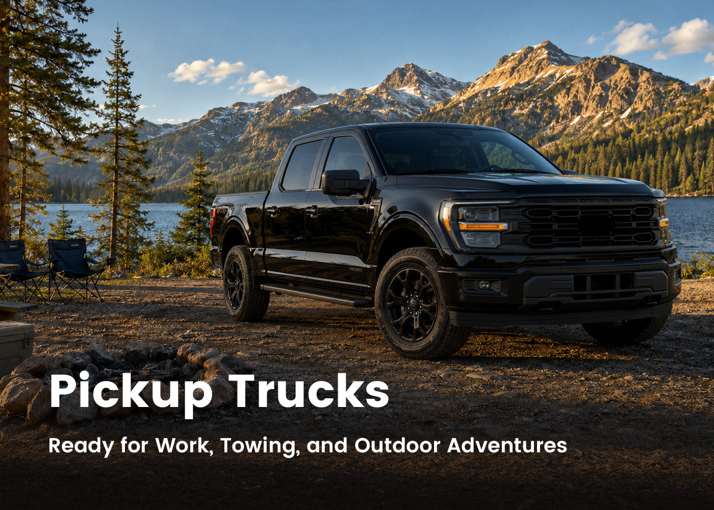 Pickup trucks ready for work, towing and outdoor adventures