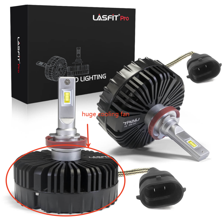 H11 led headlight bulbs with big cooling fan for Chevy Silverado