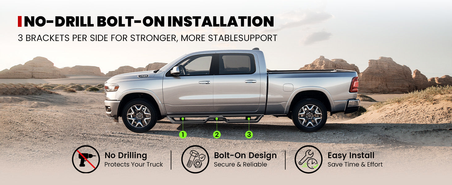 lasfit side steps for 2019-2026 Ram 1500 