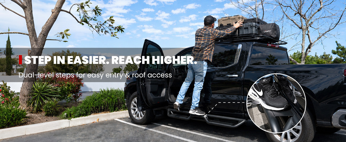 Lasfit running boards for 2019-2026 Chevrolet Silverado 1500