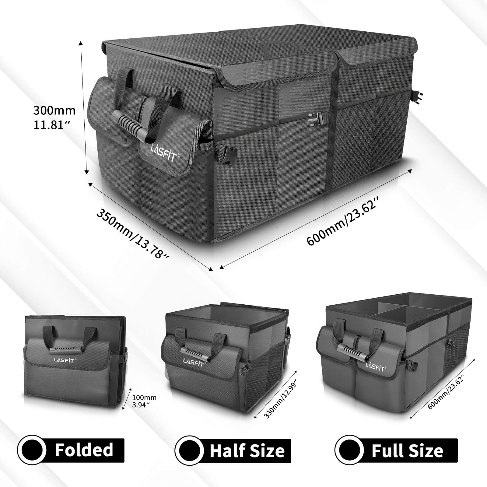 LASFIT Collapsible Trunk Organizer Car/SUV Trunk Storage Box