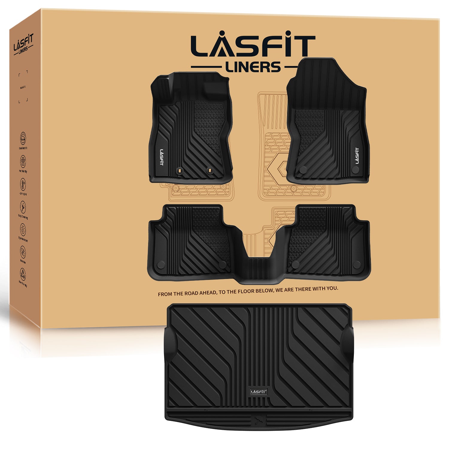 Fit for 2024 2025 Subaru Crosstrek Custom Floor Mats 1st 2nd Row Rear Cargo Mats All Season TPE Material